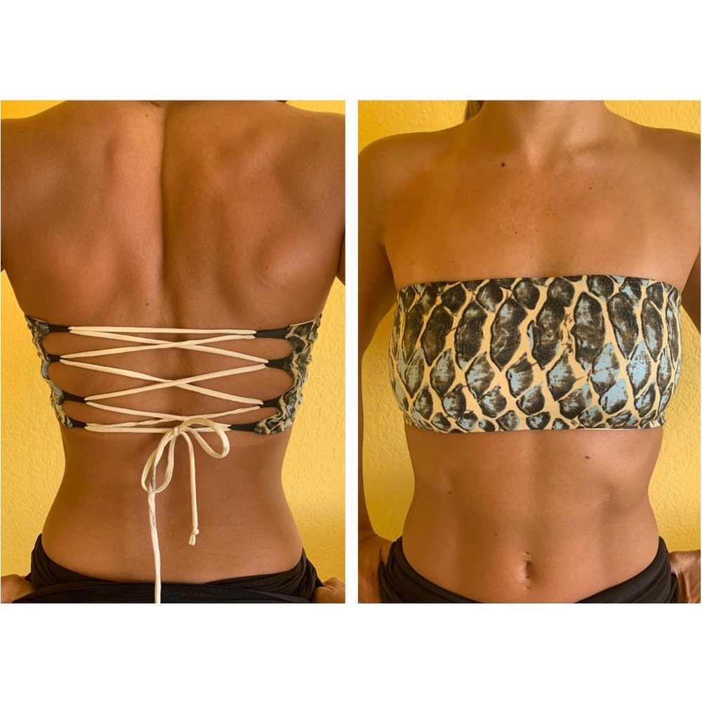 Reversible Lace Up Bikini Top